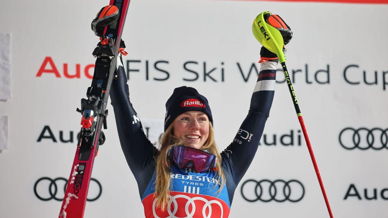 Mikaela Shiffrin dominates World Cup slalom and 102 career wins -