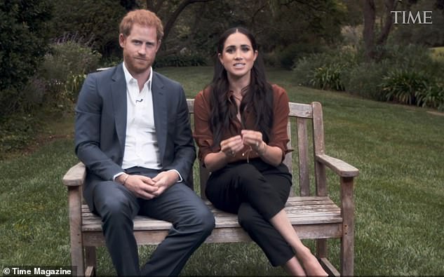 The Duke and Duchess of Sussex talk about the US election vote during a TV appearance marking Time's 100 most influential names appeal last week.