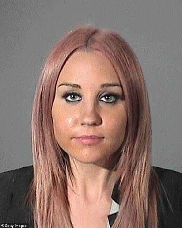 Prolonged conflicts: The Californian has suffered from longstanding struggles with mental health issues, substance abuse and bizarre behavior that have led to many arrests;  She was photographed in a face shot after being arrested for DUI in April 2012 in West Hollywood