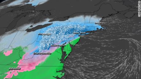 Snow falls in the northeast.  Here is where the heaviest totals can be collected