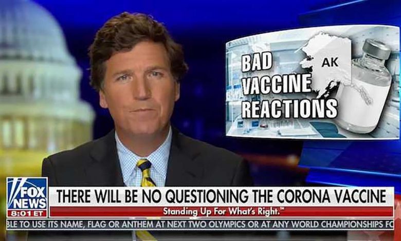 Tucker Carlson fans are fueling doubts about the vaccine, asking Fox News viewers to be nervous about launching the "glamorous" show