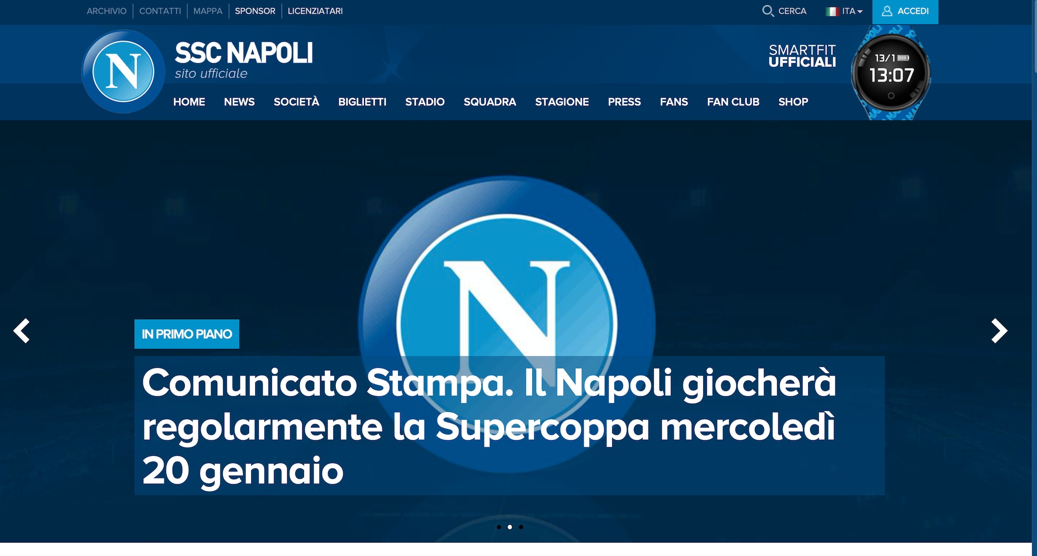Napoli will play the Super Cup