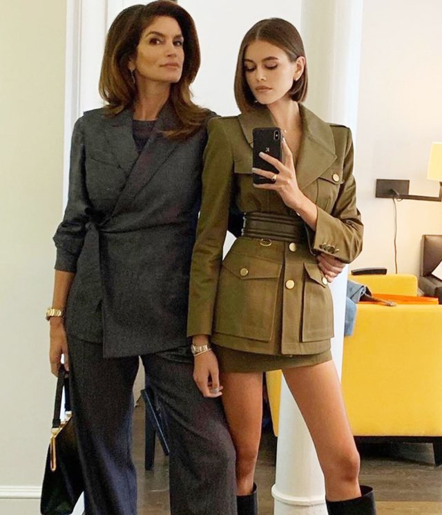 Cindy Crawford, 55, with her daughter Kaia Jaber, 19