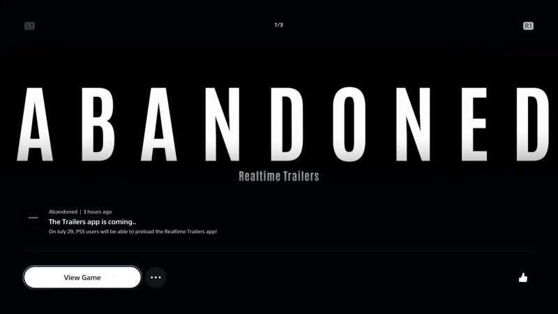Abandoned, the app appears available for pre-download from July 29 on the PS Store