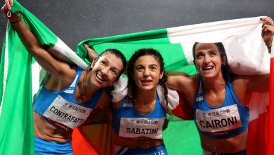Photo of The all-Italian podium in the 100m T63 at the Tokyo Paralympic Games