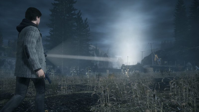 Alan Wake: Remastered, the protagonist ventures into the dark