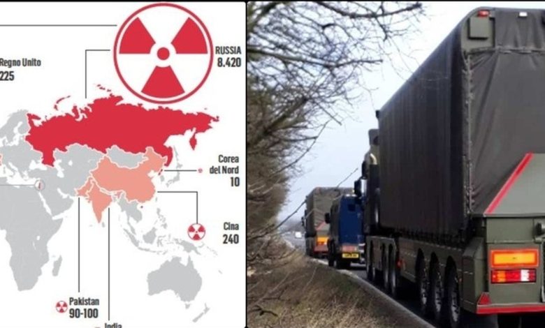 "Truck with nuclear warheads arrives at a warehouse in Britain" high voltage in the heart of Europe