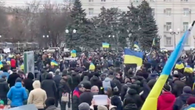 Photo of Protests in occupied Ukrainian cities