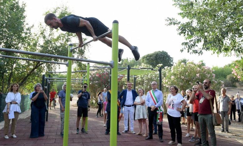 Where are the new fitness areas in Rome's gardens