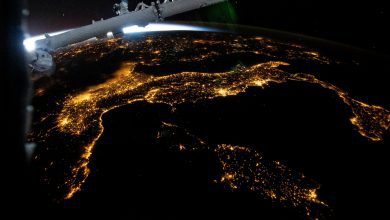 Photo of Italy at night captured from the International Space Station thanks to Samantha Cristoforetti