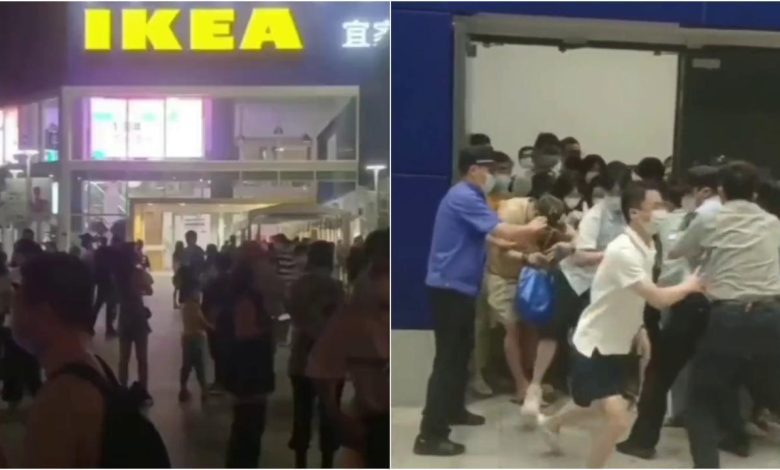 Covid, panic in Shanghai: IKEA customers flee as authorities try to close them in store