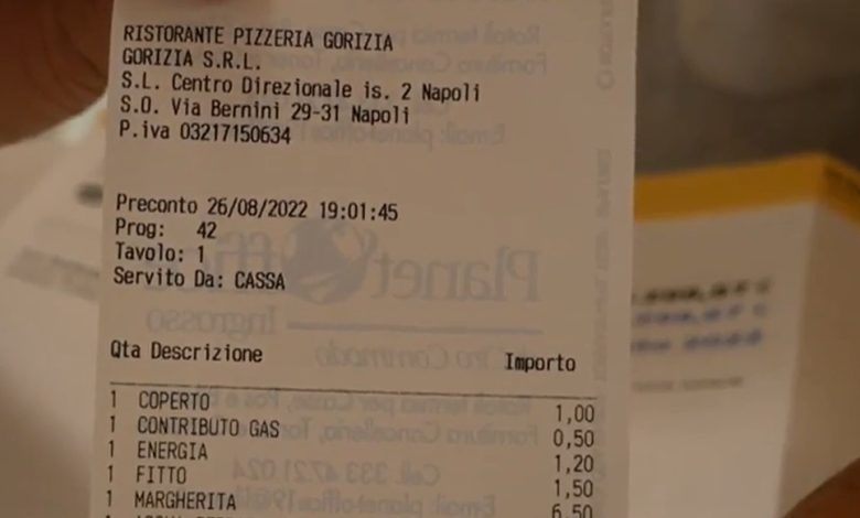 In receipts also contributions to bills, so the pizzeria in Naples is fighting the cost of living: 'We have our backs to the wall'