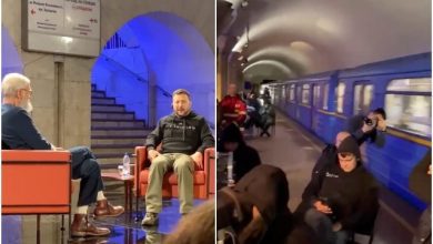 Photo of David Letterman gives an interview to Zelensky in the Kyiv metro, the crew on the train platform