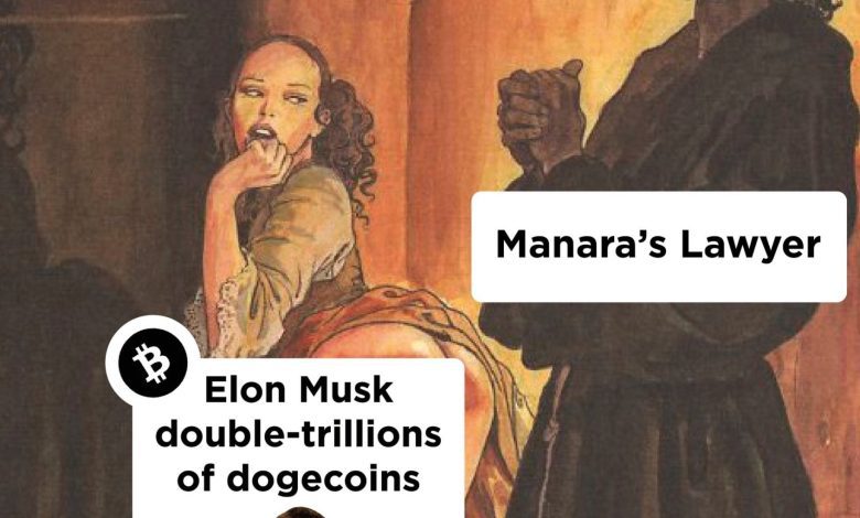 Milo Manara after Elon Musk's tweet with his drawing: "What if I sue him for 44 billion and buy back Twitter"?