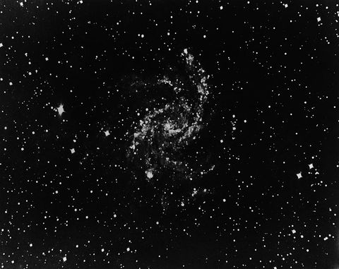 NGC6946, a spiral galaxy in the constellation of Cepheus, c. 1940. Discovered by William Herschel in 1798. Image taken at Mount Wilson Observatory, Pasadena, California.